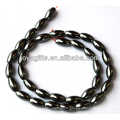 Natural high quality 6*12MM hematite rice loose beads for jewelry making